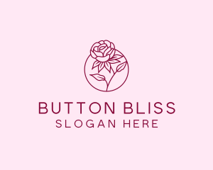 Floral Rose Flower logo design