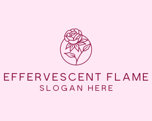 Floral Rose Flower logo design