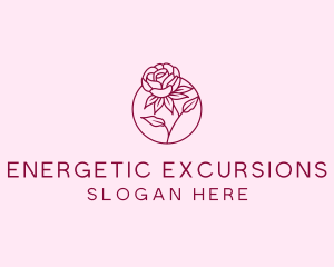 Floral Rose Flower logo design