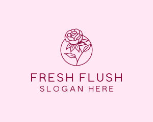 Floral Rose Flower logo design