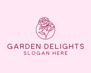 Floral Rose Flower logo design