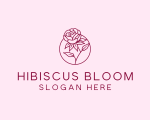 Floral Rose Flower logo design