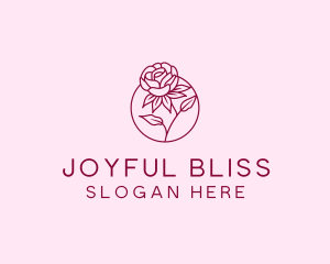 Floral Rose Flower logo design