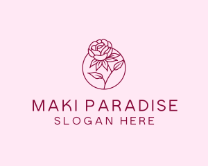 Floral Rose Flower logo design