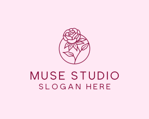 Floral Rose Flower logo design