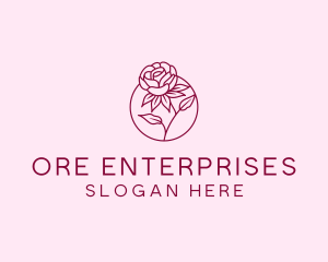 Floral Rose Flower logo design