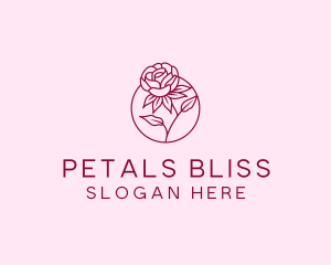 Floral Rose Flower logo design