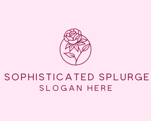 Floral Rose Flower logo design