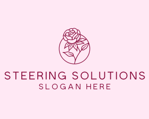 Floral Rose Flower logo design