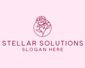 Floral Rose Flower logo design