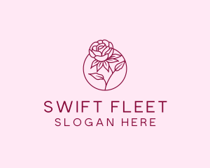 Floral Rose Flower logo design