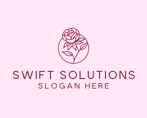 Floral Rose Flower logo design