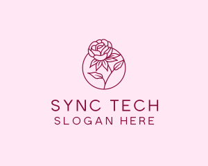 Floral Rose Flower logo design