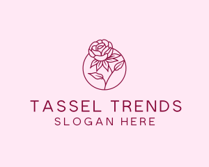 Floral Rose Flower logo design