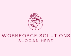 Floral Rose Flower logo design