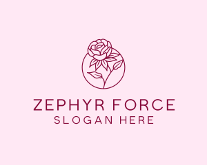 Floral Rose Flower logo design