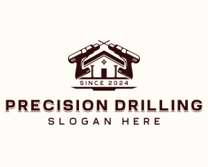 Construction Drill  Renovation logo design