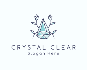 Floral Crystal Gem logo design