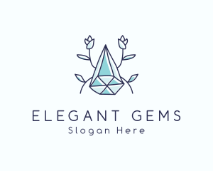 Floral Crystal Gem logo design