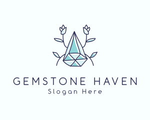 Floral Crystal Gem logo design