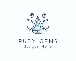 Floral Crystal Gem logo design