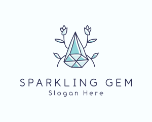 Floral Crystal Gem logo design