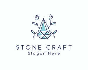 Floral Crystal Gem logo design