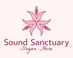 Pink Botanical Flower  Logo