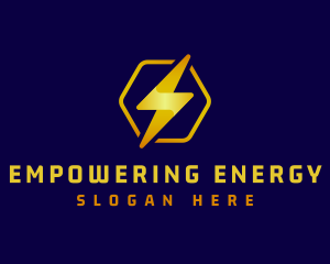 Lightning Bolt Hexagon logo design