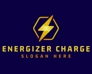 Lightning Bolt Hexagon logo design