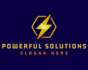 Lightning Bolt Hexagon logo design