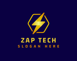 Lightning Bolt Hexagon logo design