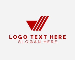 Striped Logistics Letter V logo