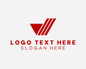 Striped Logistics Letter V Logo