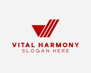 Striped Logistics Letter V logo design