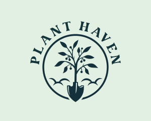 Plant Shovel Gardener logo design