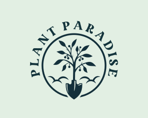 Plant Shovel Gardener logo design