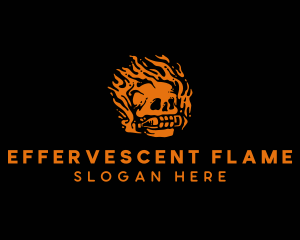 Flame Skull Bottle logo design