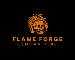 Flame Skull Bottle logo design