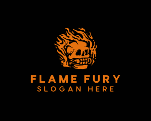 Flame Skull Bottle logo design