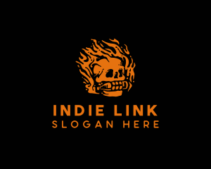 Flame Skull Bottle logo