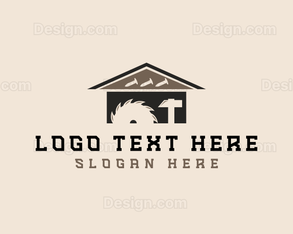 House Construction Carpentry Tools Logo