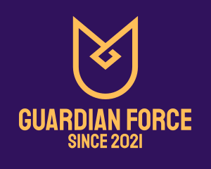 Golden Shield Badge logo design