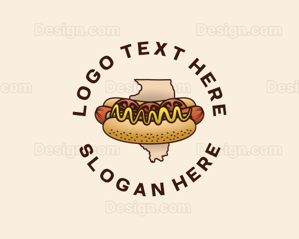 Illinois Hotdog Sandwich Logo