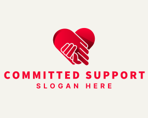 Heart Hand Support Love logo design