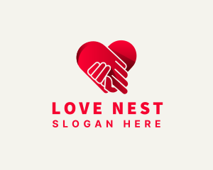 Heart Hand Support Love logo design