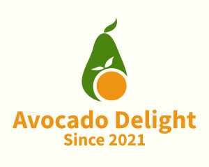 Avocado Orange Fruit logo design