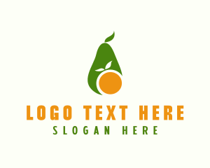 Avocado Orange Fruit logo