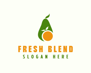 Avocado Orange Fruit logo design