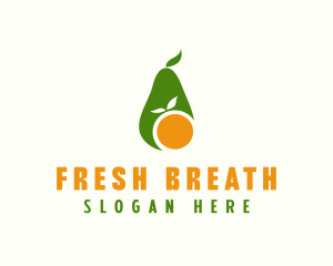 Avocado Orange Fruit logo design